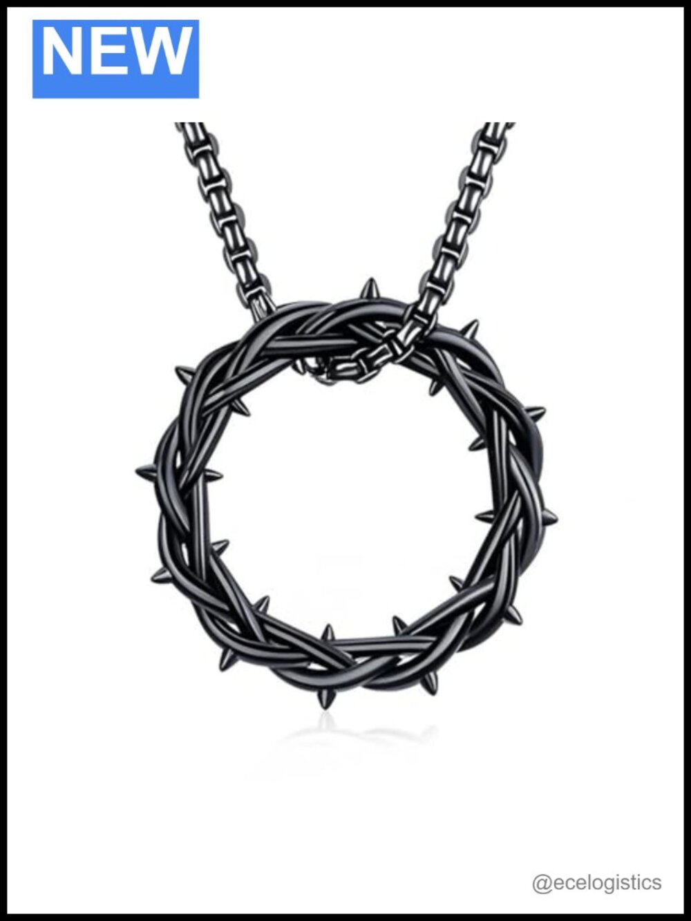 925 Sterling Silver Crown of Thorns Pendant Necklace